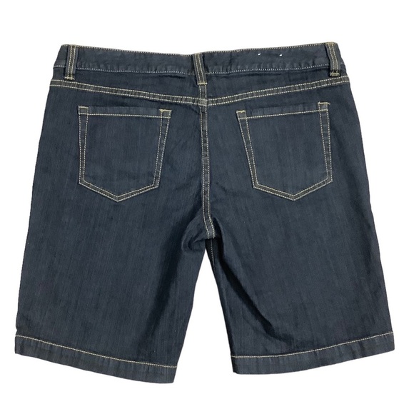 Junior's Mossimo 15 XL Dark Navy Blue Denim Jeans Bermuda Shorts Stretch New - Picture 3 of 5